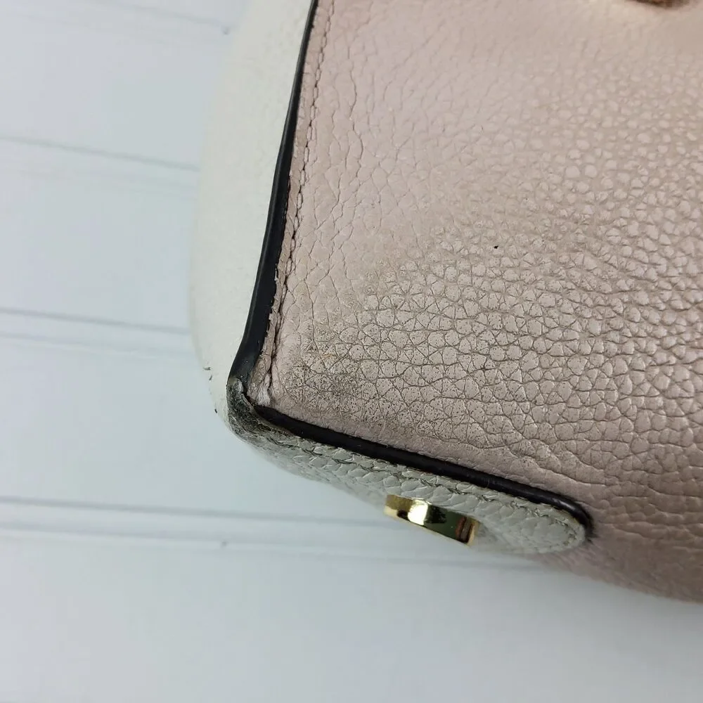 Michael Kors MK Pebbled Leather Satchel Crossbody Shoulder Handbag Purse